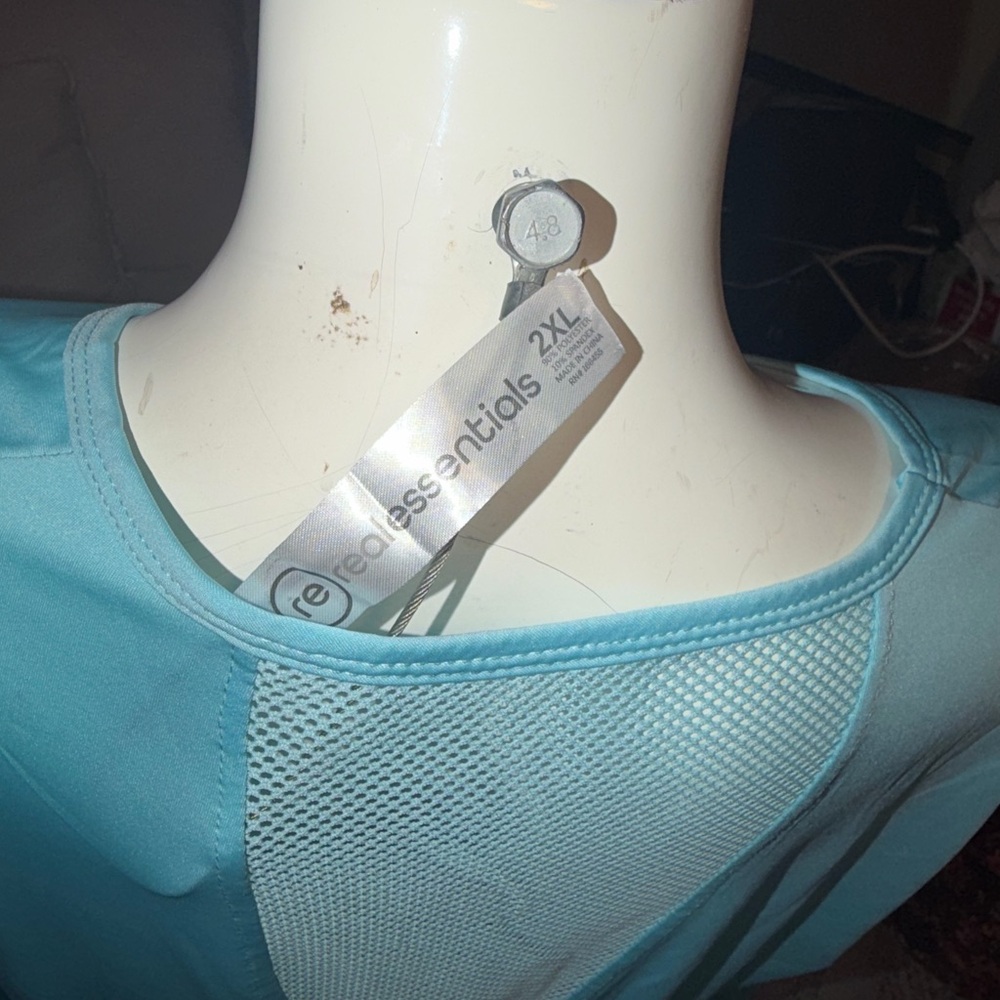 Essentials Women’s Light Blue Active Mesh Back Top - 2XL